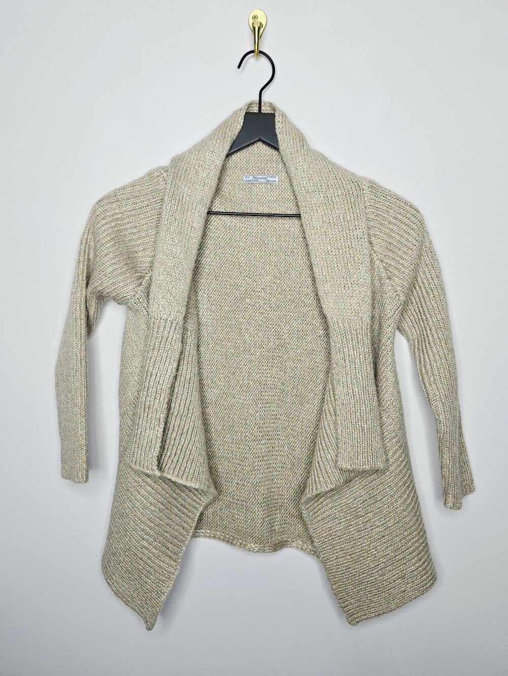 Mayoral Girls Open Front Gold Cardigan Size 10